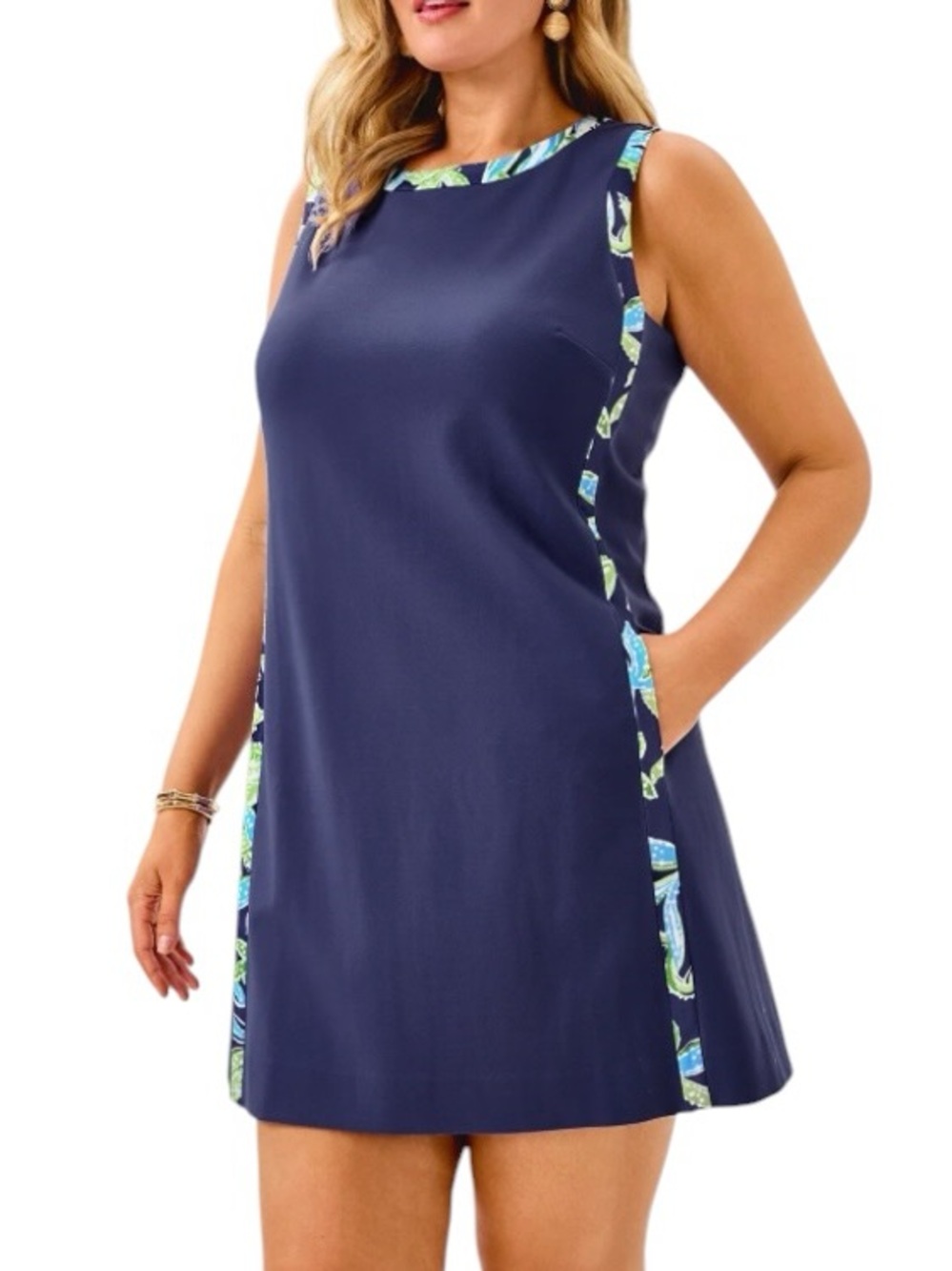 Lilly Pulitzer Mena Shift Dress in Sapphire Pool Sz 4 Athleisure Resortwear